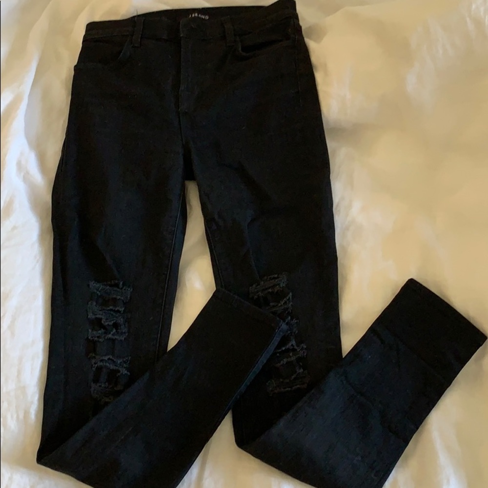 J Brand distressed black jeans